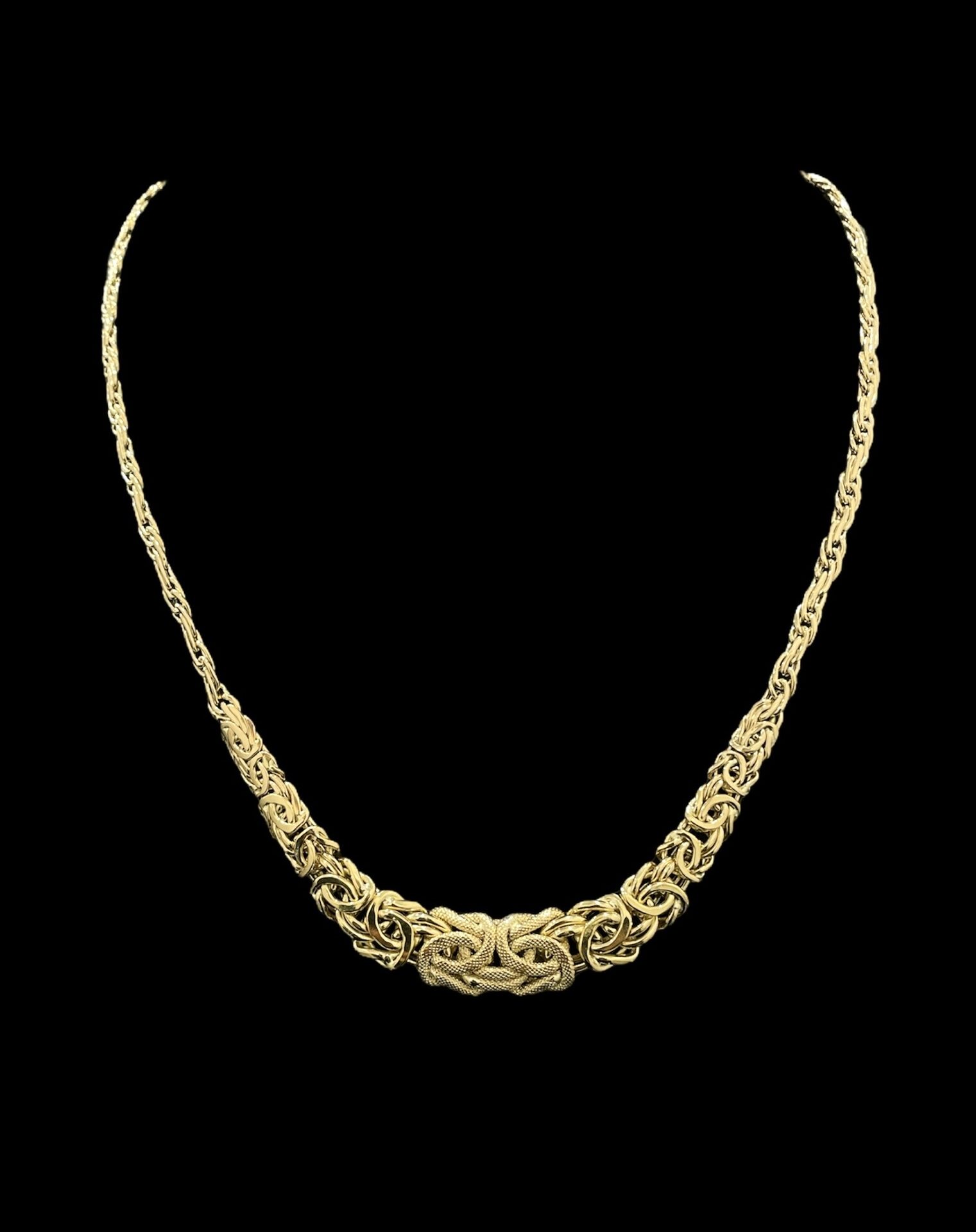 Collier Maille Royal Plat Lisse Sablé En Chute 45 cm